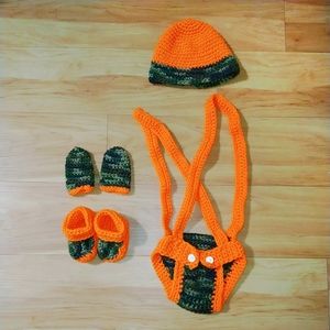 Orange/Camoflouge newborn outfit